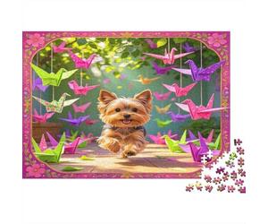 Cachorro Adorable Puzzle de 1000 Piezas Papel para Adultos Bosque de Grullas Origami Relajación Diversión Familiar Regalo 38x26cm/1000pcs