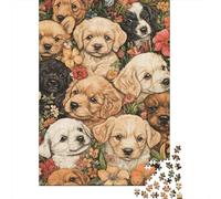 Cachorro Adorable Puzzle de 1000 Piezas Papel Puzzle para Adultos Jardín Colorido Juego de Puzzle 1000 Piezas Relajación Decoración Regalo Familiar Atención 52x38cm/1000pcs