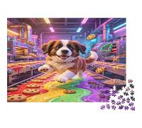Cachorro Adorable Taller de Panadería Puzzle de 1000 Piezas Puzzle para Adultos Papel Escena Colorida de Repostería Relajación Juego Familiar Decoración Regalo 70x50cm/1000pcs