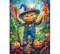Cachorro Bruja en el jardín de Halloween Puzzle 1000 Piezas Cartón Grueso para Coleccionistas Ocio Creativo En Casa Calmar La Mente Pieza Colección Más Vendido 1000 PCS