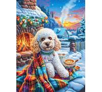 Cachorro Bulldog francés en Pueblo nevado Puzzle 500 Piezas Cartón Resistente Ciencia ficción sueño mágico Rompecabezas Familiar para Toda La Familia Juguete Educativo 3D Maquetas Construir 500 PCS