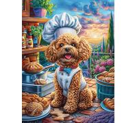 Cachorro caniche con gorro de cocinero cocinando Puzzle 300 Piezas Familiar Pasatiempo Ciencia ficción sueño mágico Rompecabezas 3D Para Familia Juguete Educativo Construir Maquetas Aliviar Estrés 300