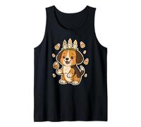Cachorro con Corona de Vela y maíz Dulce Camiseta sin Mangas