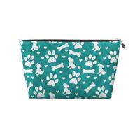 Cachorro con Estampado de Pata de Perro Blanco y Verde Azulado, Bolsa de artículos de tocador Bolsa de Maquillaje Bolsa de cosméticos Bolsa de artículos de tocador de Viaje portátil
