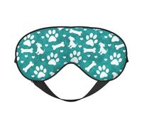 Cachorro con estampado de pata de perro blanco y verde azulado, Cubreojos completos Antifaz bloqueador de luz Antifaz para dormir Antifaz suave con los ojos vendados Noche