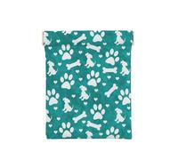 Cachorro con Estampado de Pata de Perro Blanco y Verde Azulado, Squeeze Top Wallet Bolsa de Almacenamiento para Mujer Monedero pequeño Bolsa de Cambio
