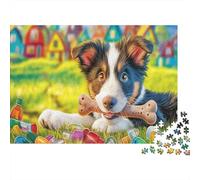 Cachorro con Hueso en la Boca Rompecabezas 1000 Piezas Adultos - Regalo, Juego Familiar, Decoración del Hogar, Mascotas Puzzle 38x26cm/1000pcs