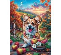 Cachorro Corgi con manzanas Rompecabezas 1000 Piezas Cartón Para Adultos Y Adolescentes Animal de cuento de hadas de acompañamiento Para Coleccionistas Decoración Única Hogar Antiestrés Regalo Reyes M