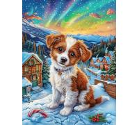 Cachorro de Beagle en una casita de Invierno Rompecabezas 500 Piezas Cartón Grueso para Parejas Sueño Mágico de Ciencia Ficción para Enmarcar Decoración Mural Pieza De Colección Origin