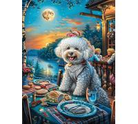 Cachorro de bichón frisé en el bosque mágico Puzzle 1000 Piezas Familiar Pasatiempo Lindo cuento de hadas acompañante Rompecabezas 3D Para Familia Juguete Educativo Construir Maquetas Aliviar Estrés 1
