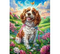 Cachorro de Bichón Frisé en el bosque mágico Puzzle 500 Piezas Cartón Resistente Para Niños Mayores 14 Años Cuento de Hadas de Animales y Plantas Estimulación Cerebral Reunión Familiar Juegos Pieza De