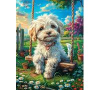 Cachorro de bichón frisé en el bosque mágico Puzzles 500 Piezas Maquetas Educativas Detalladas Animal lindo de cuento de hadas Rompecabezas Para Familia Construir DIY Aliviar Estrés Decoración Hogar 5