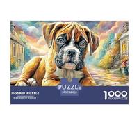 Cachorro de Boxer 1000 Puzzles Adults Puzzle Adults Puzzle Gifts Birthday Unique Gifts Challenge High Difficulty 38x26cm/1000pcs