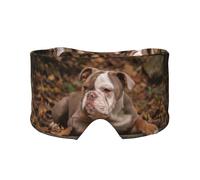 Cachorro de bulldog americano,Máscara para ojos con bloqueo de luz y protección ocular completa para dormir, orejeras y ojos.