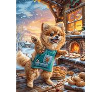 Cachorro de Chihuahua cocinando Junto a una Chimenea Puzzle 1000 Piezas Cartón con Papel Toda La Familia Animales y Plantas Tiempo Libre En Casa Más Vendido Regalo Original 1000 P