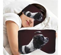 Cachorro de Cocker Spaniel blanco y negro, Antifaz para dormir, ideal para el hogar, viajes y trabajo por turnos. Cubre completamente los ojos y bloquea la luz.