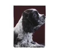 Cachorro de Cocker Spaniel Spaniel Blanco y Negro,Funda de Cuero PU para portátil, Funda para portátil, Funda para portátil, maletín para Tableta