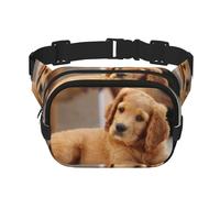 Cachorro de Cocker Spaniel Spaniel Pequeño Perros Mascotas,Riñonera Cuadrada de Doble Capa, Bolso de Viaje, Bolso Informal para el Pecho.