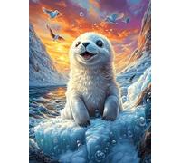 Cachorro de foca en una costa rocosa Rompecabezas 1000 Piezas Cartón Para Principiantes vida silvestre y plantas Actividad Antiestrés Calmar La Mente Garantía Reposición Piezas Regalo Sorpresa 1000 PC