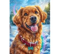 Cachorro de Golden Retriever en jardín Floral Puzzle 300 Piezas Desafío Intelectual Avanzado Rompecabezas para Adultos Obra De Arte Colorido DIY Creativo Decoración Hogar 300 PCS