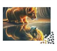 Cachorro de León Africano Puzzle para Adultos Puzzle de 1000 Piezas Reflejo de Sueño Juego de Puzzle 1000 Piezas Relajación Hogar Decoración Regalo 70x50cm/1000pcs