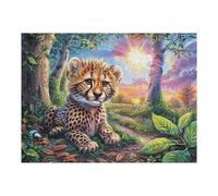 Cachorro de león Bosque Fauna Silvestre Naturaleza Salvaje Campo Puzzle 500 Piezas Educativo Familiar Happy Time Rompecabezas 3D para Toda La Familia Aliviar Estrés Decoración Hogar Portátil 500 PCS