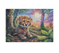 Cachorro de león bosque fauna silvestre naturaleza salvaje campo Puzzles 300 Piezas Portátil 3D Compacto Happy Time Rompecabezas Familiar Para Toda La Familia Maquetas Educativas Construir Aliviar Est