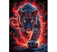 Cachorro de Leopardo Ardiente Puzzle 300 Piezas Cartón Blanco Premium para Coleccionistas Mascota de Vida Silvestre Entrenamiento Memoria Juego Compartir Colección Rompecabezas 300 PCS