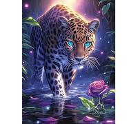 Cachorro de Leopardo en un Bosque Mágico Puzzle 300 Piezas Cartón Grueso Para Adolescentes Mascota de Vida Silvestre Cute Mejora Coordinación Ojo-Mano Actividad Compartir Familia Pieza Colección Navid