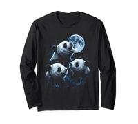 Cachorro de Panda Aullando en la Luna Manga Larga