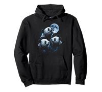 Cachorro de Panda Aullando en la Luna Sudadera con Capucha