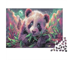 Cachorro de Panda con bambú en Bosque de fantasía Vida Silvestre Rompecabezas Puzzle 1000 Piezas - Regalo, Juego Familiar, Decoración del Hogar, Adultos 52x38cm/1000pcs