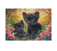 Cachorro de Pantera Negra Bosque Puzzle 300 Piezas Obra De Arte Familiar Tiempo Feliz Rompecabezas 3D para Hombres Y Mujeres Juguete Educativo Desafío Intelectual 300 PCS