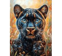 Cachorro de pantera negra en la naturaleza Puzzles 500 Piezas Moderno Creativo Paisaje de cuento de hadas en caricatura Rompecabezas Familiar Para Adultos 3D Maquetas Construir Aliviar Estrés Decorati