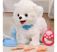 Cachorro de Peluche Que Camina, Cachorro Robótico Realista con Voz, Juguete de Perro Real Que Camina, Aprende a Caminar, con Ladridos, Sensores Táctiles y Canto Dog A