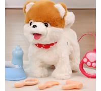 Cachorro de Peluche Que Camina, Cachorro Robótico Realista con Voz, Juguete de Perro Real Que Camina, Aprende a Caminar, con Ladridos, Sensores Táctiles y Canto Dog B