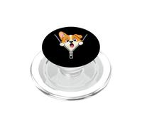 Cachorro de Pembroke galés con Cremallera para Perros Corgi PopSockets PopGrip para MagSafe