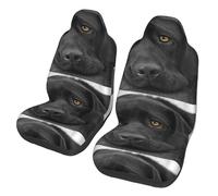 Cachorro de Perro Labrador Negro, Lindo Perro,Funda para Asiento de Coche Protectores para Asientos Delanteros de Coche, 2 Unidades