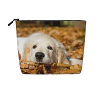 Cachorro de Perro Perezoso Estampado,Neceser de Maquillaje de imitación Lino, Neceser de Viaje portátil