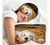 Cachorro de perro perezoso impreso, Antifaz para dormir, ideal para el hogar, viajes y trabajo por turnos. Cubre completamente los ojos y bloquea la luz.