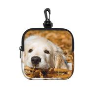 Cachorro de Perro Perezoso Impreso,Bolsa de Almacenamiento Cuadrada con Cremallera, Monedero de Neopreno, Carteras pequeñas, Monedero pequeño, Monedero