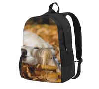Cachorro de perro perezoso impreso,Mochila con bolsillos, mochila informal para el día a día, resistente al agua, ideal para la escuela, viajes