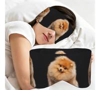 Cachorro de perro Pomerania adorable, Antifaz para dormir, ideal para el hogar, viajes y trabajo por turnos. Cubre completamente los ojos y bloquea la luz.
