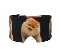 Cachorro de perro Pomerania lindo,Máscara para ojos con bloqueo de luz y protección ocular completa para dormir, orejeras y ojos.