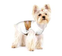 Cachorro de Terrier Ruso de Juguete sobre Fondo Blanco,Camiseta de algodón sin Mangas para Mascotas, Chaleco Transpirable, Suave y elástico para Cachorros,L