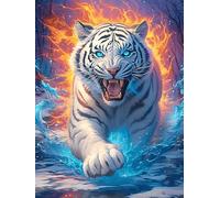 Cachorro de Tigre Blanco en Brillo mágico Puzzle 1000 Piezas Impossible Creativo Animal Salvaje Mascota Rompecabezas 3D Obra De Arte para Toda La Familia Juguete Educativo Decoración 1000 PCS