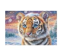 Cachorro de Tigre Blanco en el crepúsculo de Invierno Puzzles 1000 Piezas Juguete Educativo 3D Rompecabezas Familiar para Toda La Familia Entretenimiento Creativo Decorativo 1000 PCS