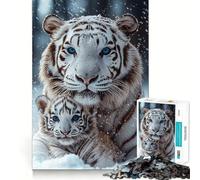 Cachorro de Tigre Blanco (Tu Mamá) Rompecabezas 1000 Juguete de Habilidades Cognitivas Superficie Lisa Sin Rebabas Actividad Relajante para Grupos en Interiores (50x75cm)