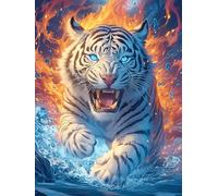 Cachorro de Tigre con Ojos de Fuego Rompecabezas 300 Piezas Cartón Grueso para Parejas Vida Silvestre y Mascotas Estimulación Mental Actividad Días Libres Decoración Hogar 300 PCS