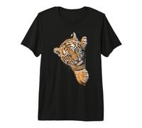 Cachorro de Tigre Curioso bebé asomando Gato Salvaje Camiseta Premium